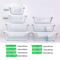 Glass Meal Prep Containers 2 Compartment Glass Food Boxes lunch Food Storage Container with Lids